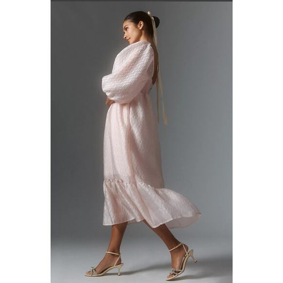 Anthropologie Textured Puff-Sleeve Dress - New Medium - Picture 3 of 4